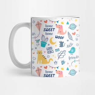 Cute colorful doodle cat Mug